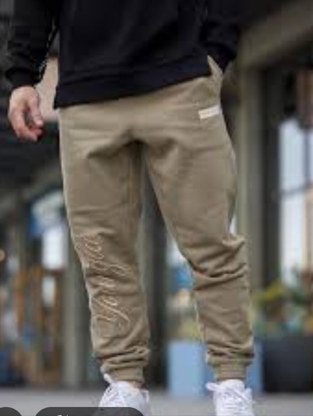 YOUNG LA Tan Embroidered Joggers - Mens Size Small